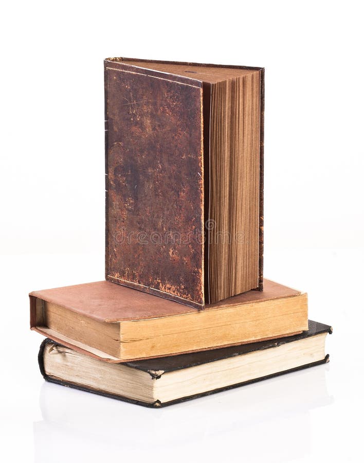 VINTAGE BOOKS On White Background Stock Image Image of entry, antique