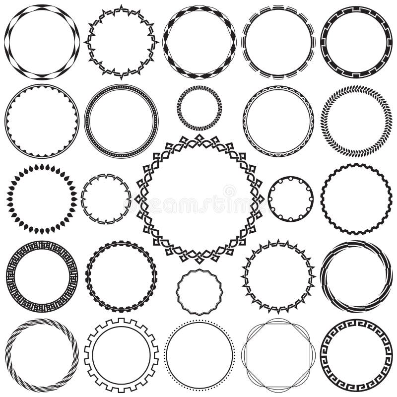 Collection of Round Decorative Ornamental Border Frames.