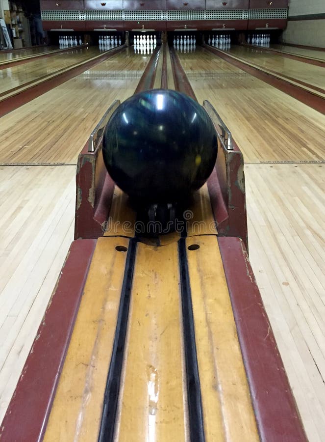 Vintage Bowling Alley with Ball Stock Image Image of pins, ball 65537643