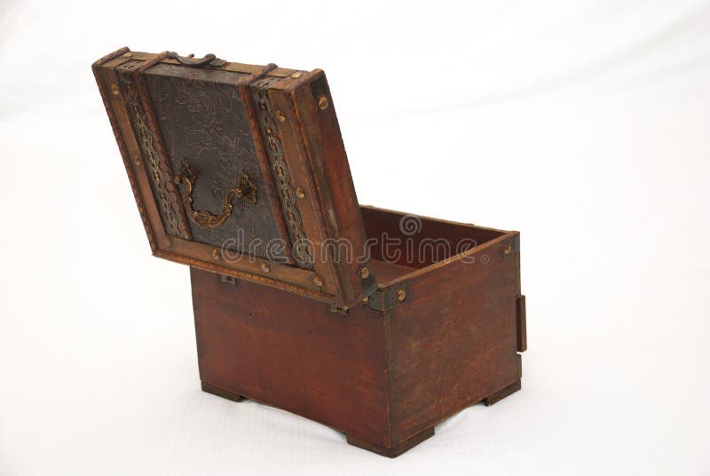 Vintage box stock image. Image of leather, isolated, wooden 16266013