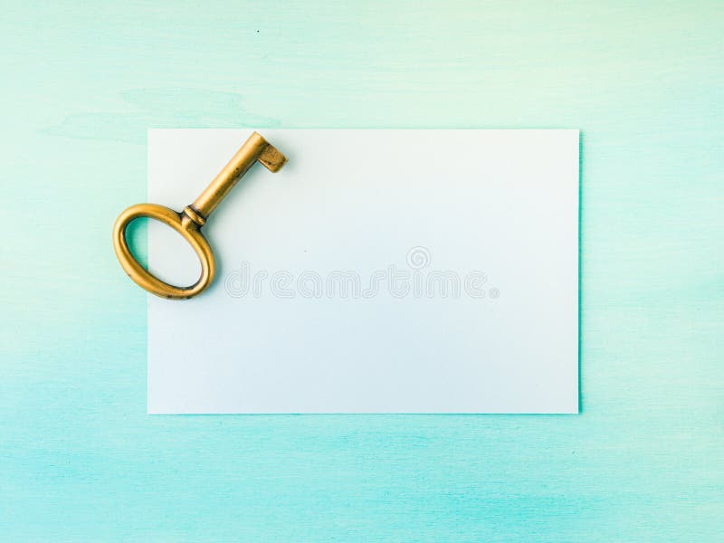 Vintage Brass Key Empty Paper Card Stock Photos Free & RoyaltyFree