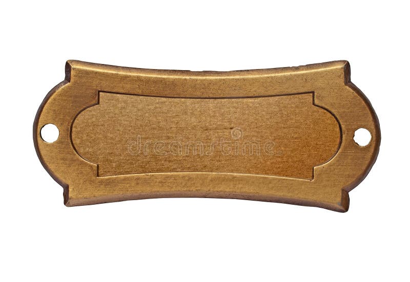 Vintage brass name plate stock photo. Image of collectible 44480342