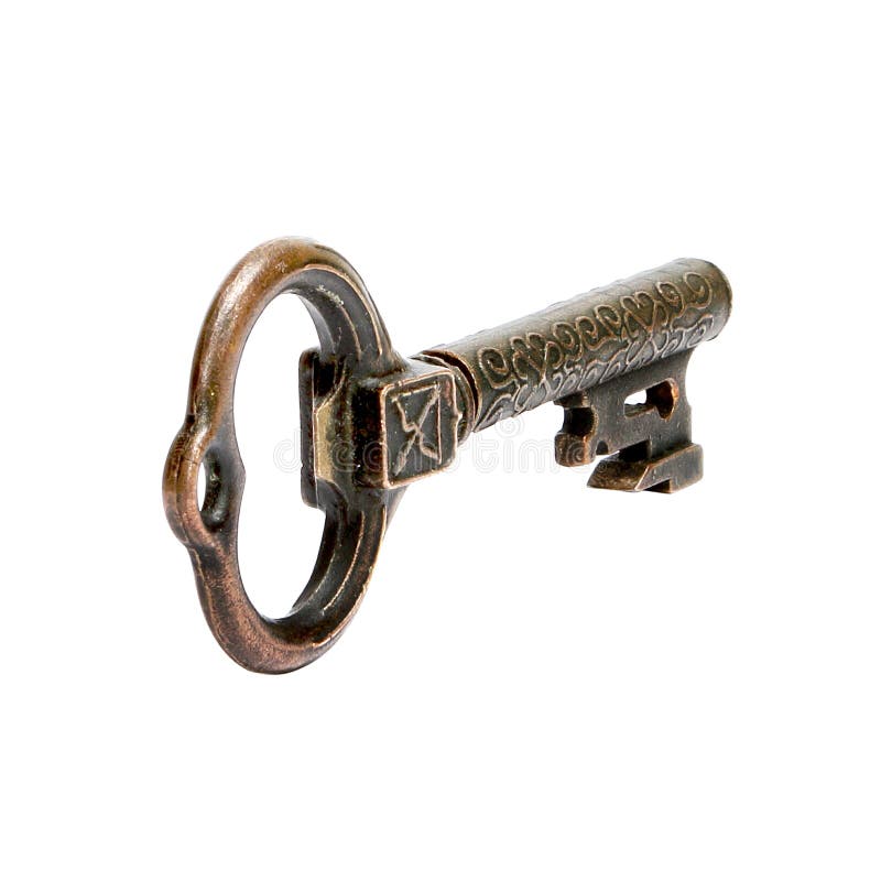 Vintage Bronze Key Isolated Stock Photo Image of souvenir, estate 17319840