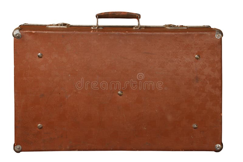 Vintage brown suitcase stock image. Image of aged, used 52384227