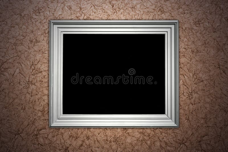 Vintage brown wall with picture frame