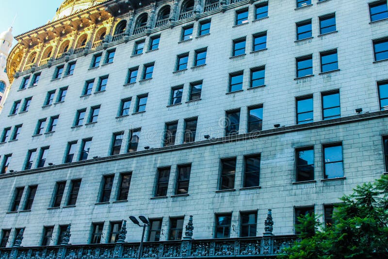 Vintage Building Architecture Windows Facade Sign royalty free stock photography