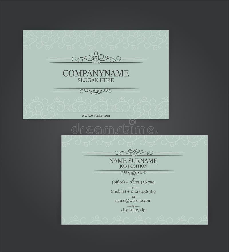 Vintage Business Cards Template Stock Vector Illustration of concept
