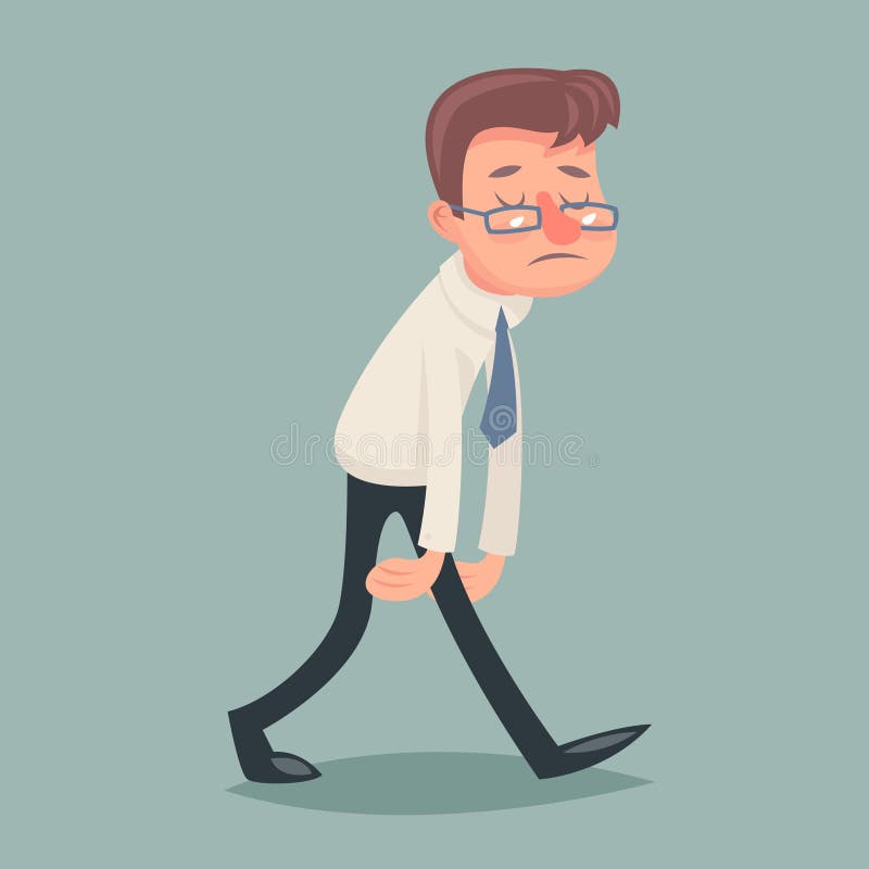 Download Vintage Businessman Walk Sad Tired Weary Character Stock ...