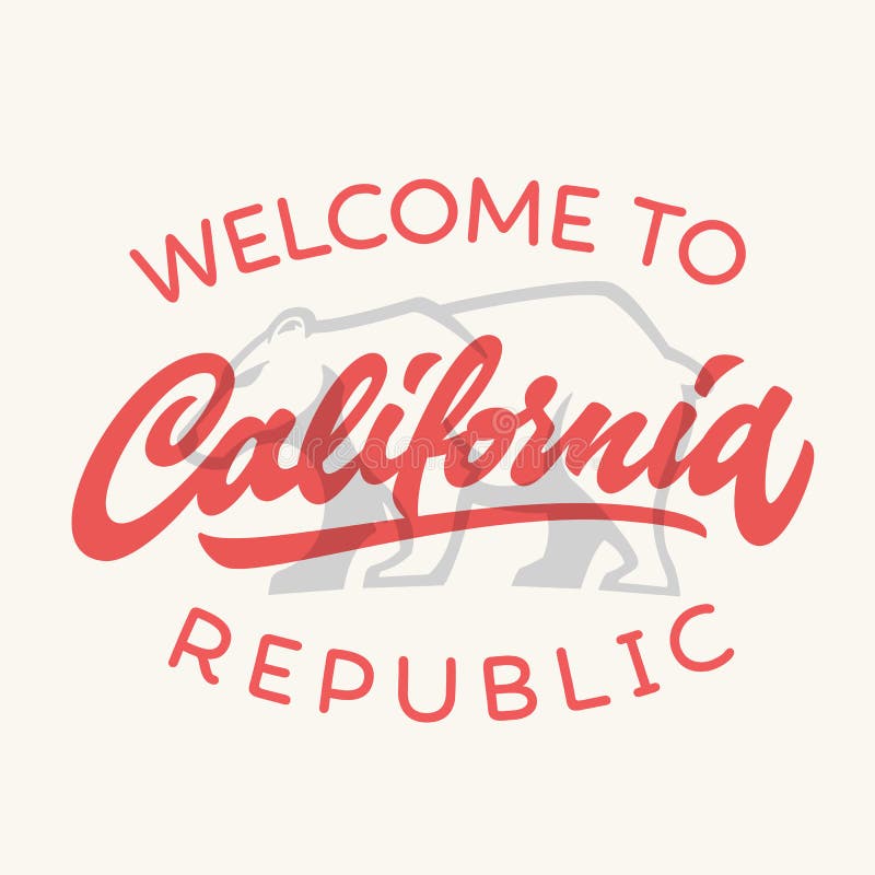 Vintage california republic calligraphic handwritten t-shirt app royalty free illustration Vintage california republic calligraphic handwritten t-shirt app royalty free illustration