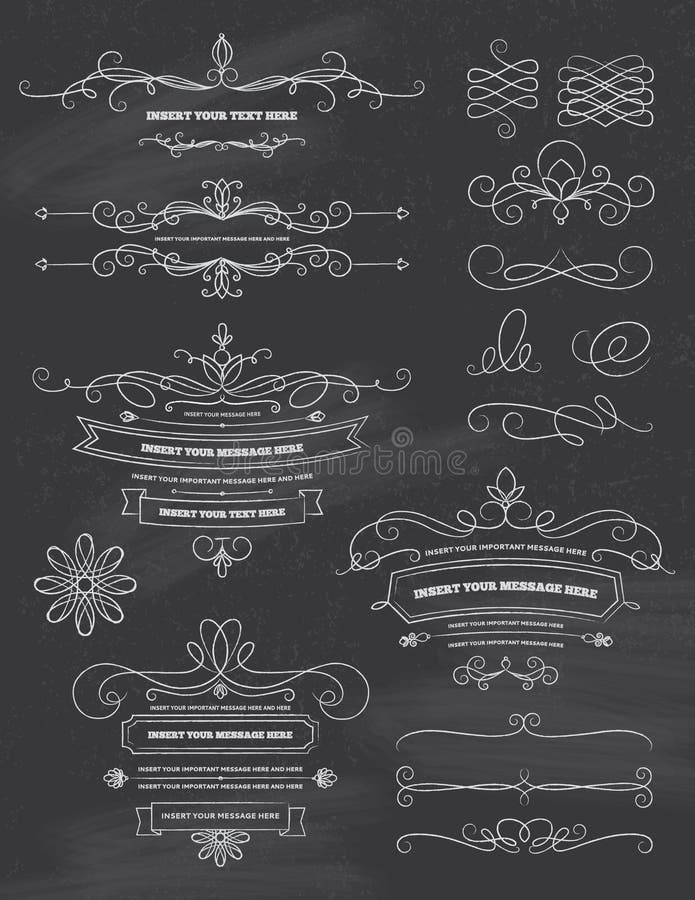 Download Vintage Calligraphy Chalkboard Design Elements Stock Vector - Illustration of hand, decoration: 32300099