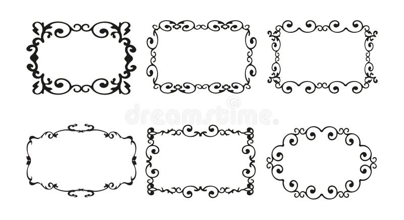 Vintage calligraphy decorative background, vector retro antique blank royal baroque border frame set . minimalistic illustration stock illustration Vintage calligraphy decorative background, vector retro antique blank royal baroque border frame set . minimalistic illustration stock illustration