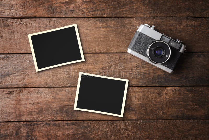 Vintage Camera with Empty Photo Frames. Stock Photo Image of film
