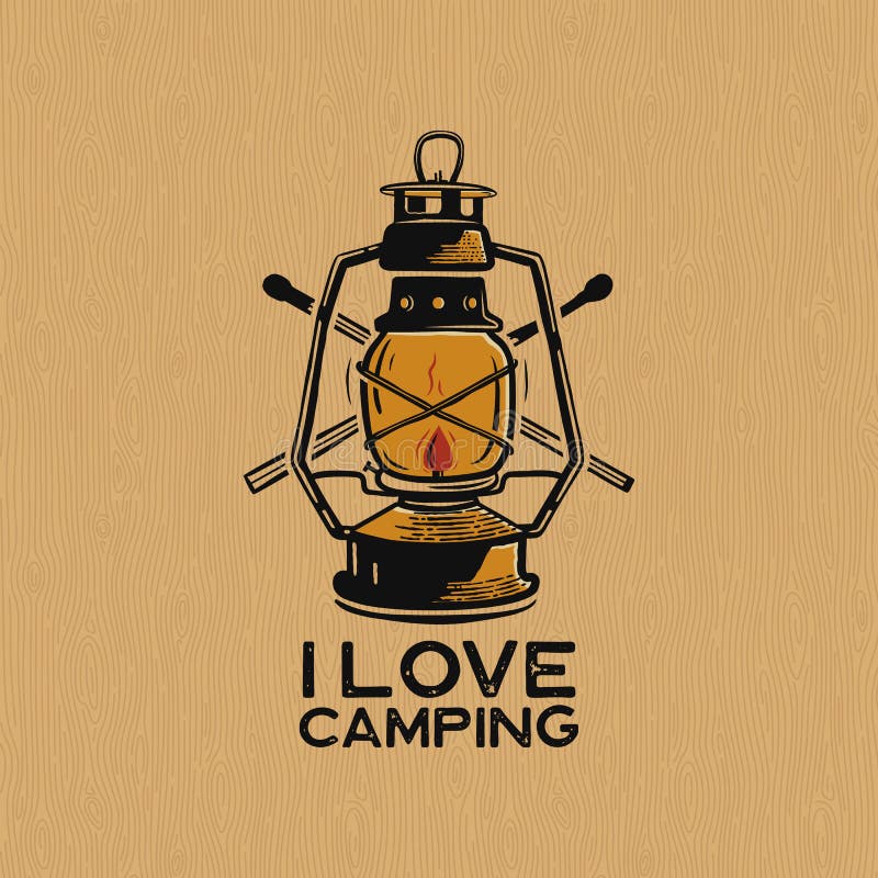 I love camping. Кемпинг бейдж.