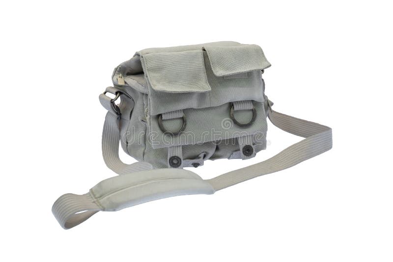 Vintage Canvas bag for storage or camera stock image