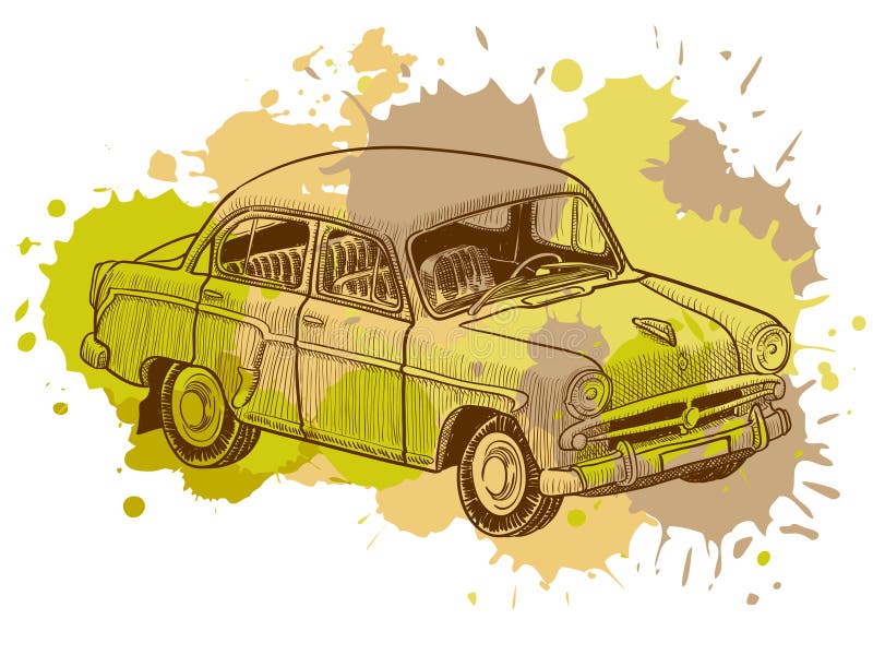 Vintage car royalty free illustration