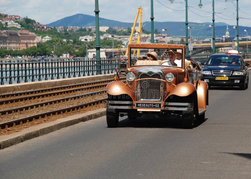 Classic car in Budapest stock photo. Image of hungary 6077588