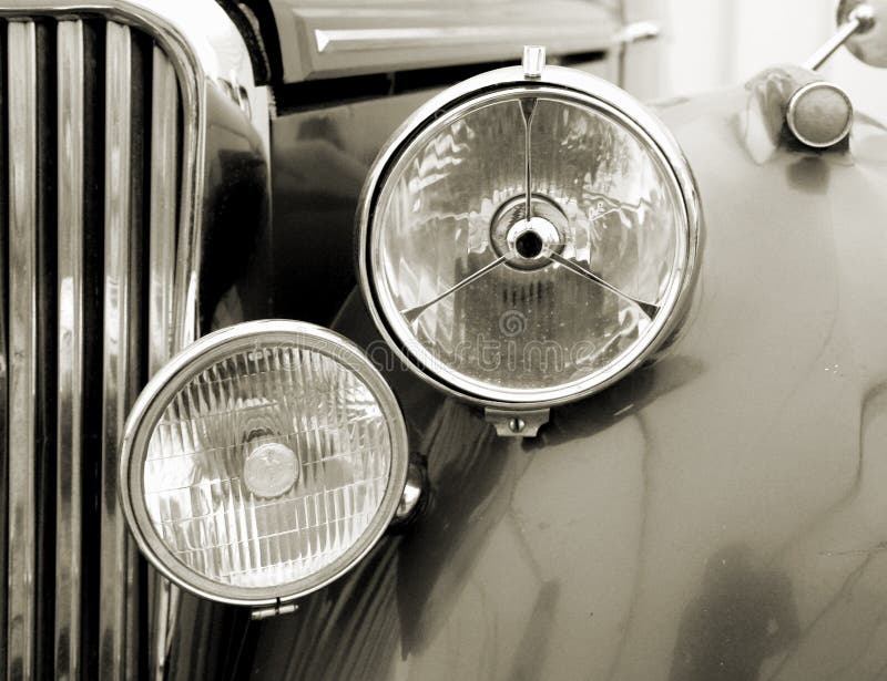 Vintage car detail. Sepia