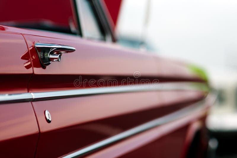 Vintage car door handle stock image. Image of mirror - 83345179