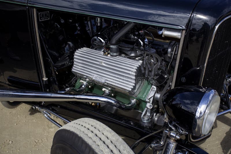 Vintage car engine stock image. Image of mechanic, metallic - 257731347