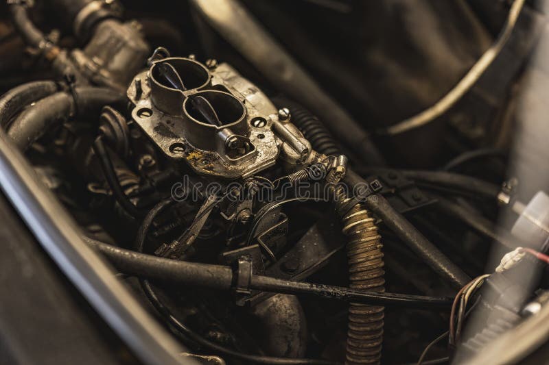 Vintage Car Engine Carburetor Stock Photo Image of throttle, engine