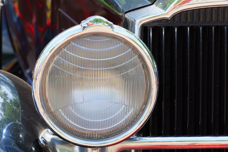 Vintage car headlamp stock image. Image of view, trip - 94472853
