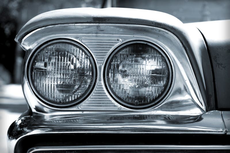 Vintage Car Headlights stock photo. Image of nostalgia 32852718