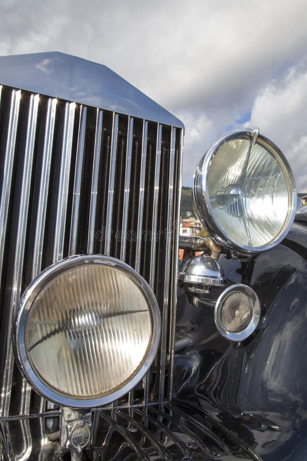 Vintage car headlights stock image. Image of history 34418739