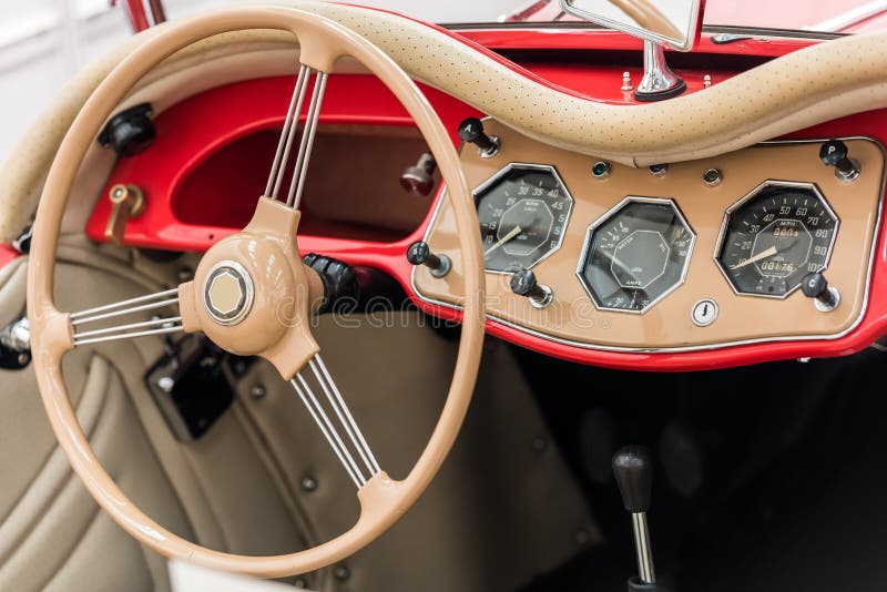Vintage Car Interior stock photo. Image of auto, stick 48913412