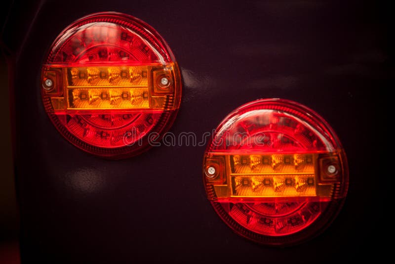 Vintage car rear lights stock photo. Image of brake, bright 81368906