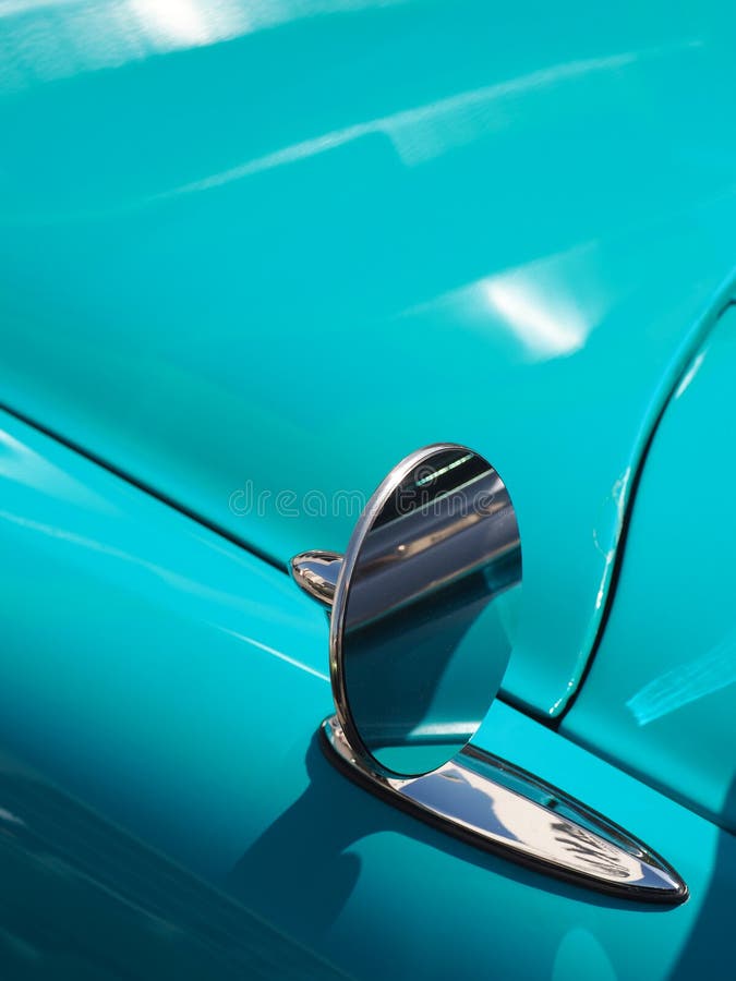 Vintage Car Sideview Mirror Stock Image Image of automobile, metallic