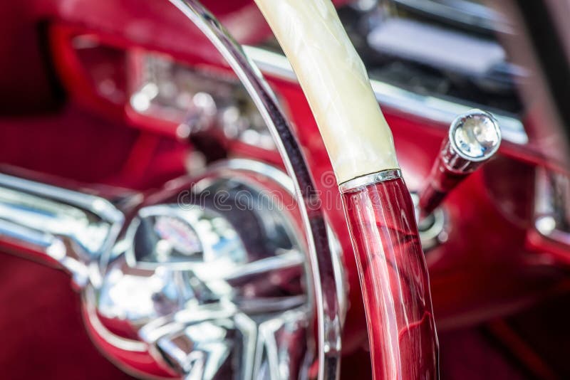 Vintage Car Steering Wheel Close Up Stock Image Image of antique