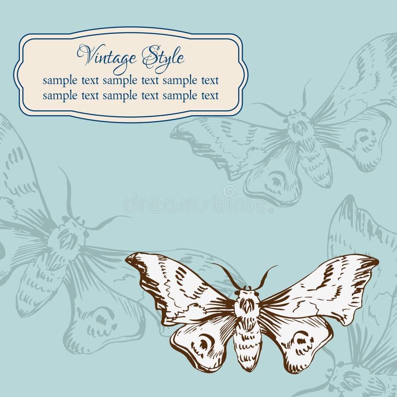 Vintage card with butterflies