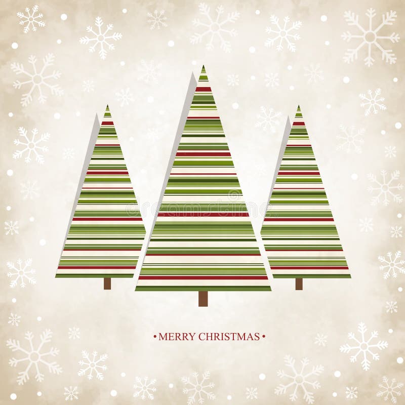 Vintage card with Christmas trees