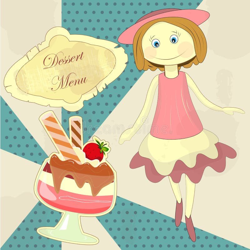 Vintage Dessert Menu - Set of Labels Stock Illustration - Illustration ...