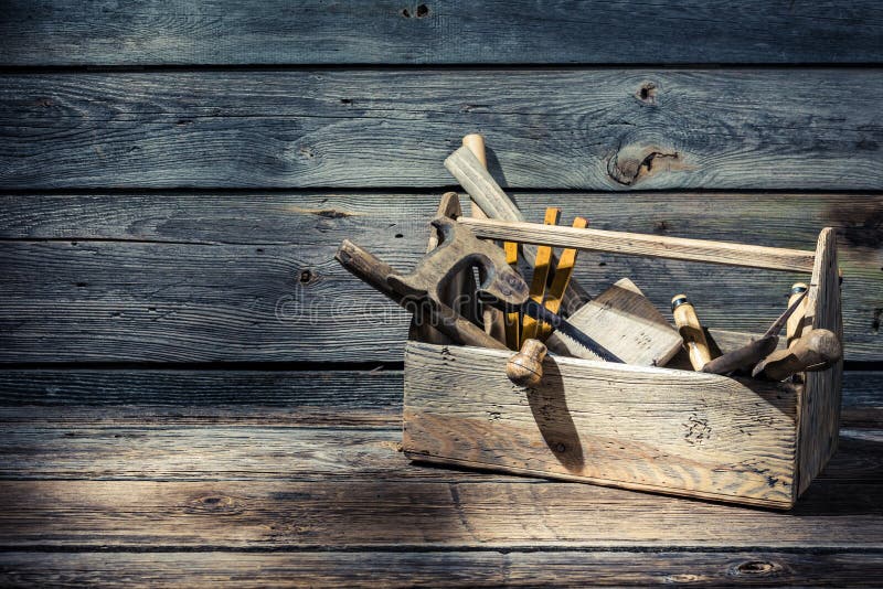 Vintage carpenters tool box royalty free stock images Vintage carpenters tool box royalty free stock images