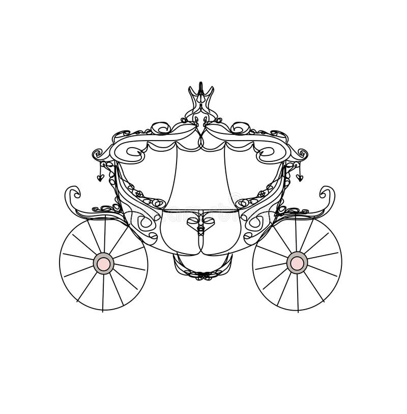 Vintage carriage - doodle icon