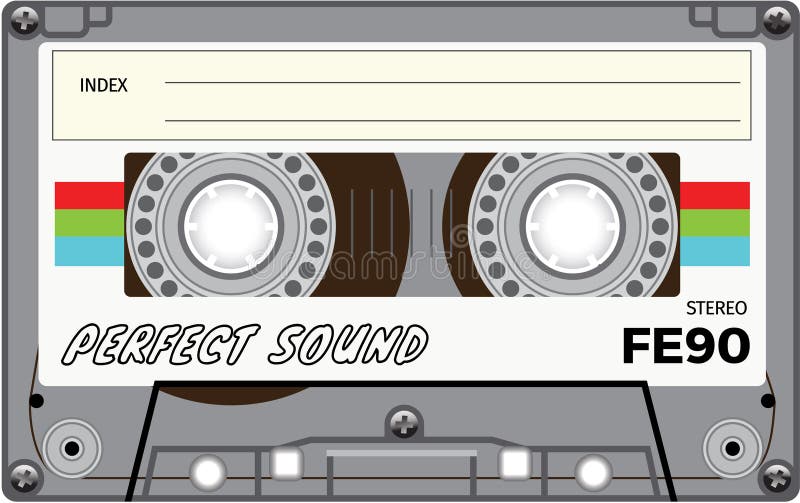 Vintage Plastic Tape Cassette. Audio Cassette Tape With Text - Old School.  Retro Technological, Realistic Design. Illustration Isolated On White  Background. Royalty Free SVG, Cliparts, Vectors, and Stock Illustration.  Image 58037719.