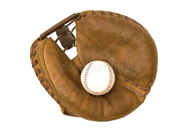Vintage Catcher S Mitt and Ball Stock Image Image of baseball, mitt