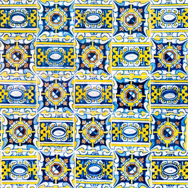Vintage ceramic tiles background, perfect colorful pattern royalty free stock photography