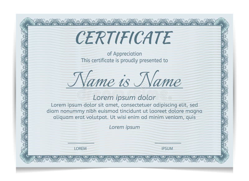 Vintage certificate stock vector. Illustration of blue - 152665972