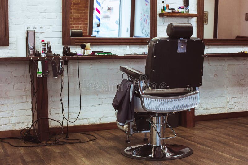 Vintage chair in barbershop royalty free stock image Vintage chair in barbershop royalty free stock image