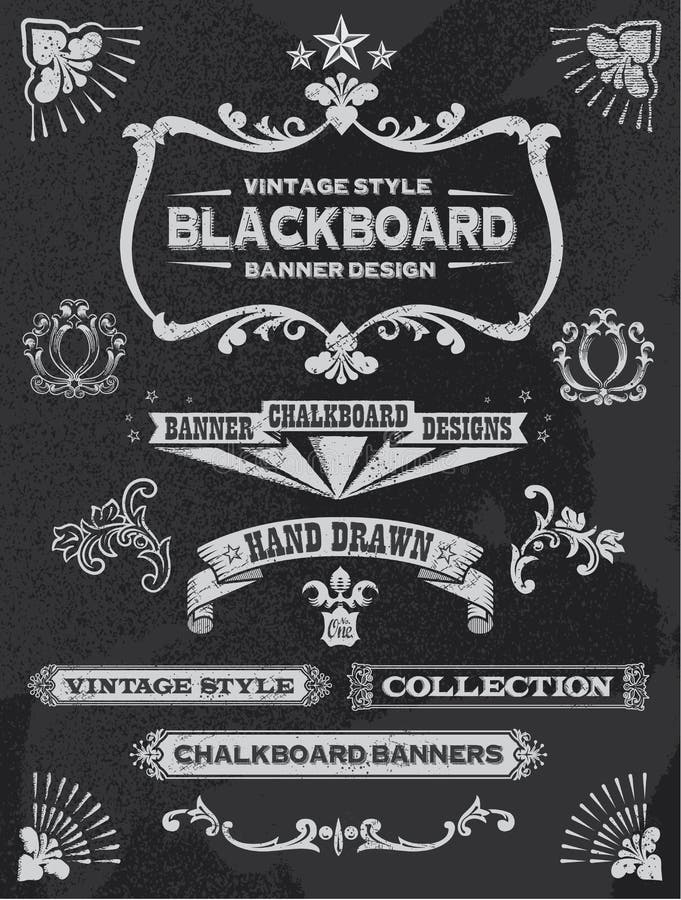 Vintage Chalkboard Design Elements Stock Vector Illustration of