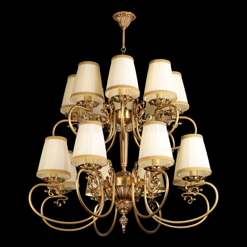 Vintage chandelier isolated on black royalty free stock photo