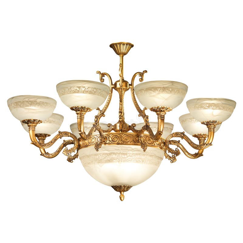 Vintage chandelier isolated on white royalty free stock photography