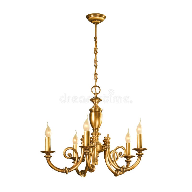 Vintage chandelier isolated on white royalty free stock photos
