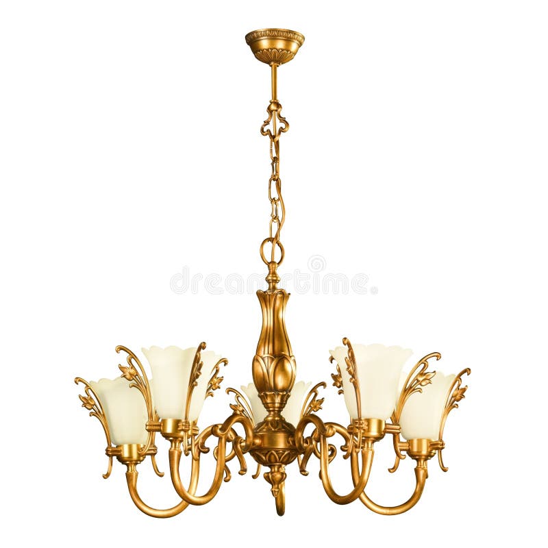 Vintage chandelier isolated on white royalty free stock photography