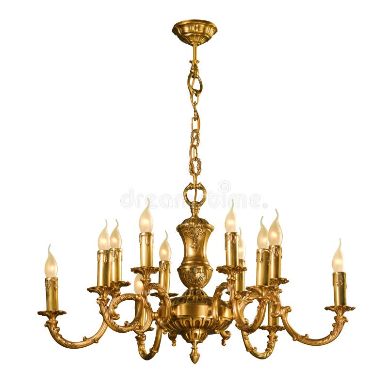 Vintage chandelier isolated on white royalty free stock photos