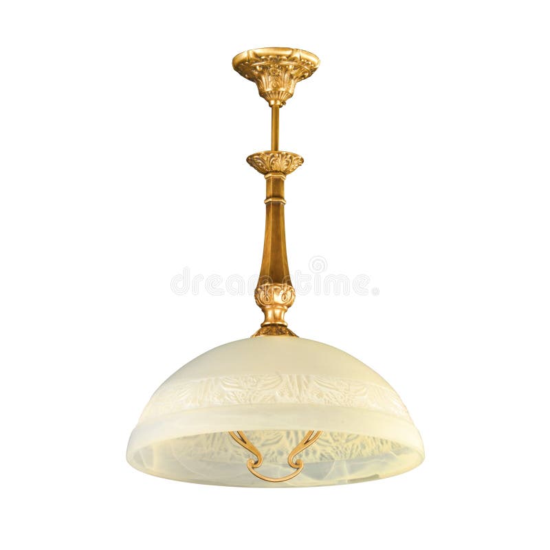 Vintage chandelier isolated on white stock photography