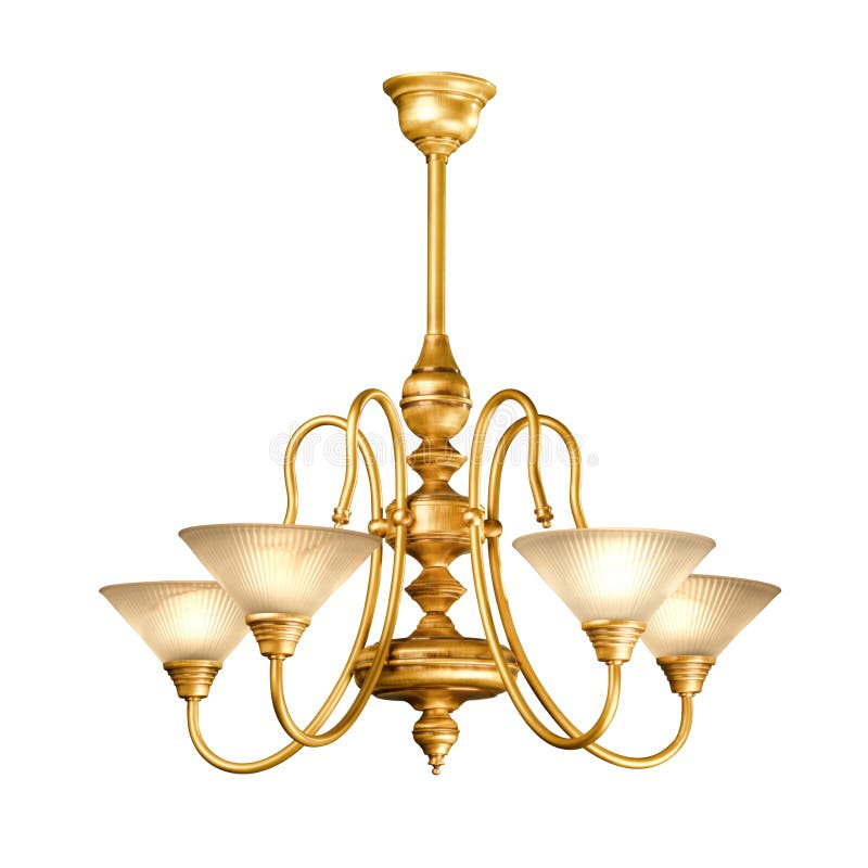 Vintage chandelier isolated on white royalty free stock image