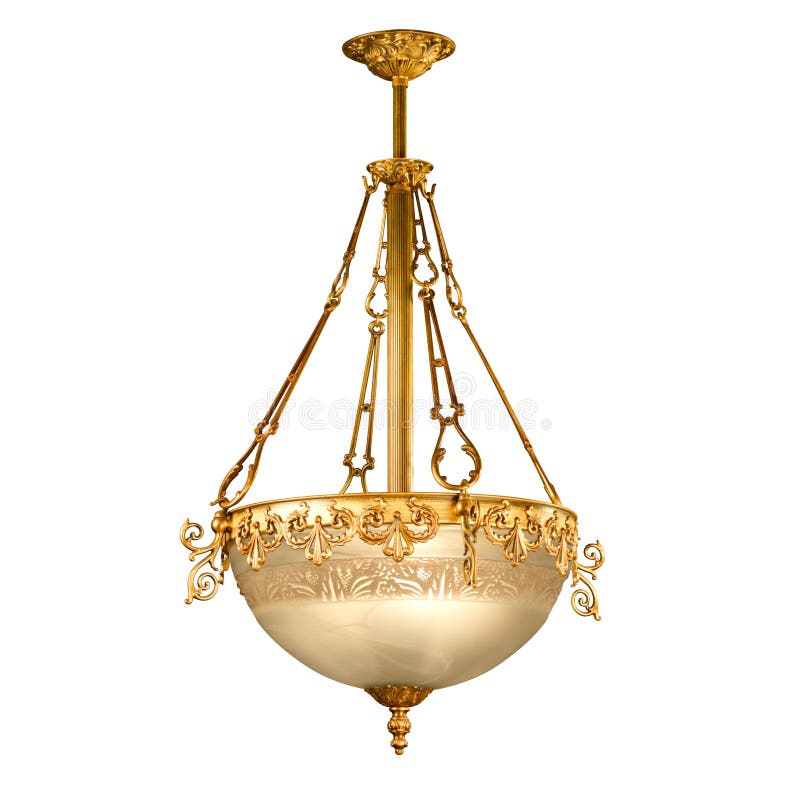 Vintage chandelier isolated on white royalty free stock photography